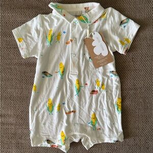 Angel Dear Romper with Cornhole Print